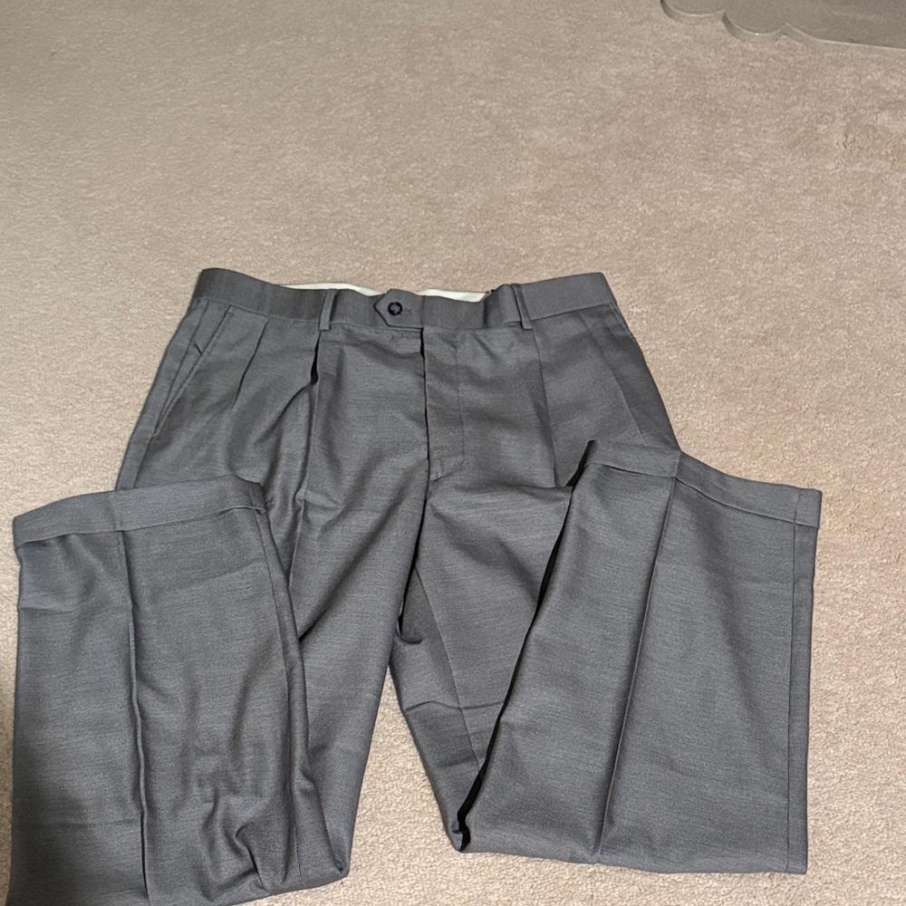 Saddlebred Gray Stanford Trousers Dress Pants - Picture 2 of 8